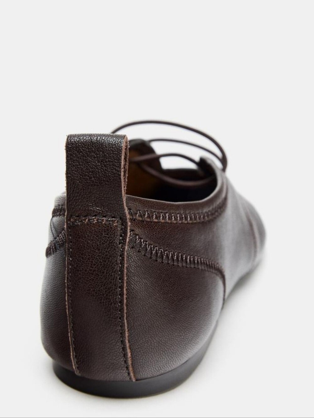 ZARA LEATHER LACE-UP BALLET SHOES SIZE 7/5 US - Picture 5 of 9